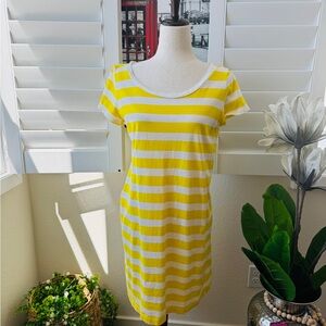 GAP . Size S. Yellow and White Striped Dress.